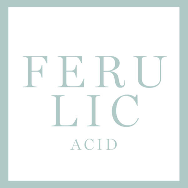 A minimalist image featuring the words "FERULIC" and "ACID" in an elegant font against a light background.